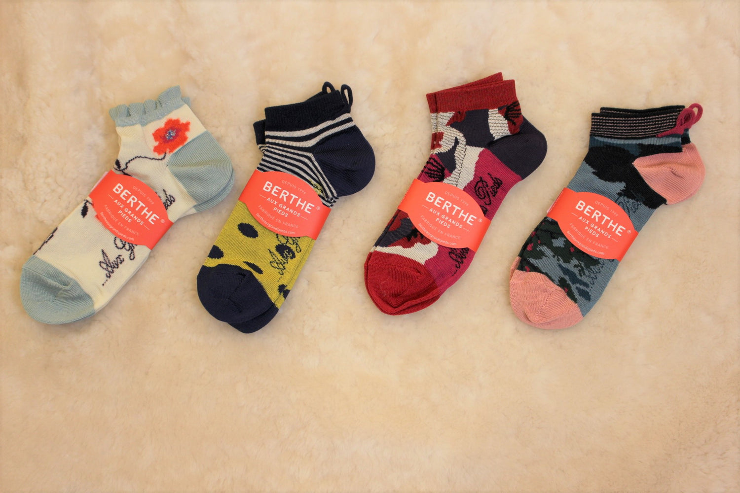 Mi-Chaussettes BERTHE AUX GRANDS PIEDS fabrication française fil d'écosse